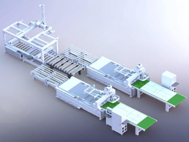 خط إنتاج أثاث حسب الطلب M12(1+2) مع رافعة جسرية للتحميل